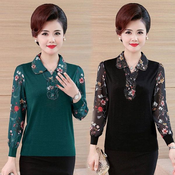 

women's blouses & shirts women 2021 spring autumn floral blouse shirt female long sleeve fashion ladies flower blusas femininas x307, White