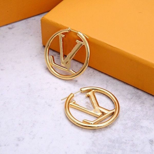 

elegant round earrings, women's brass letter earrings, Silver