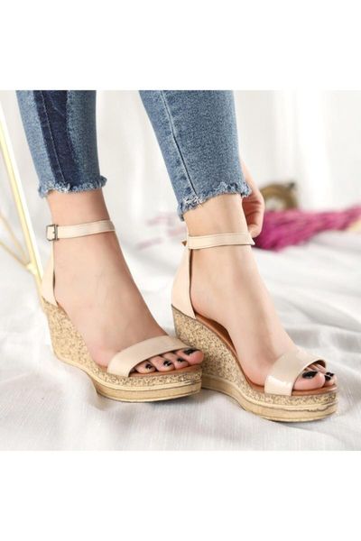 

sandals women's mink japanned leather wedges, Black