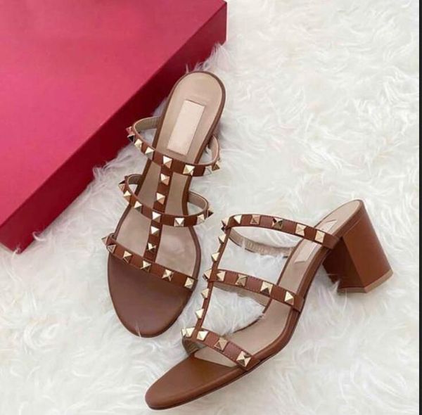 

with box valentinoly''designer vt sandal summer luxury ladies espadrilles chunky heel studs sandals cassandra wedges sandals cordo, Black