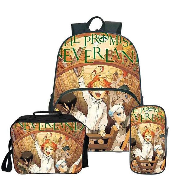 

backpack the professional print bag college bookbag mochila 3pcs/set teen girls boy funny manga schoolbag pencil case