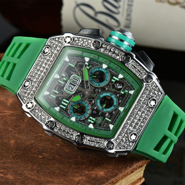 

swiss rm 037 men watch sport watchwristes diamond case casual male watches fashion dress orologio reloj rubber strap quartz movement, Slivery;brown