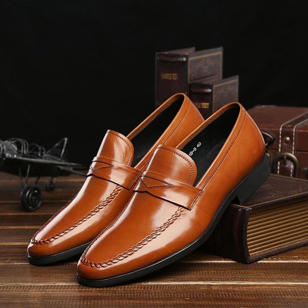 

dress shoes men's casual cowhide youth leather oxfords work wear, Black