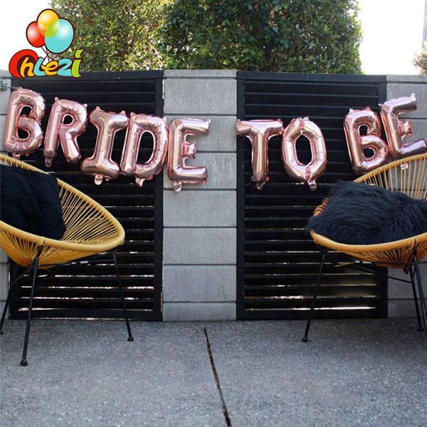 

rose gold bride to be balloon team ball hen party accessories bridal shower bachelorette decor letters ballons decoration