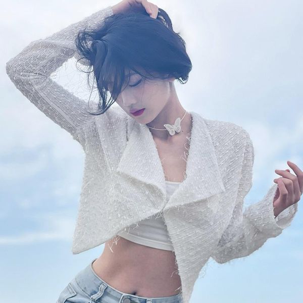 

women's blouses & shirts xuxi 2021 summer women shirt, french v-neck irregular, fashion long sleeve backless blouses, thin short e, White