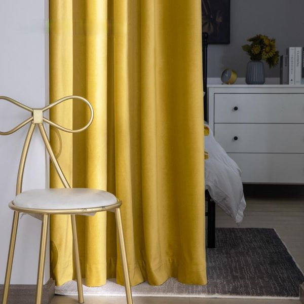 

european simple curtain creative velvet blackout living room thicken elegant visillos cortinas home accessories dk50ct & drapes