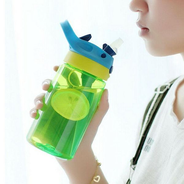 

water bottle 2021 400ml baby cute pvc kids eco-friendly drinking with straw healthy children sports bottles
