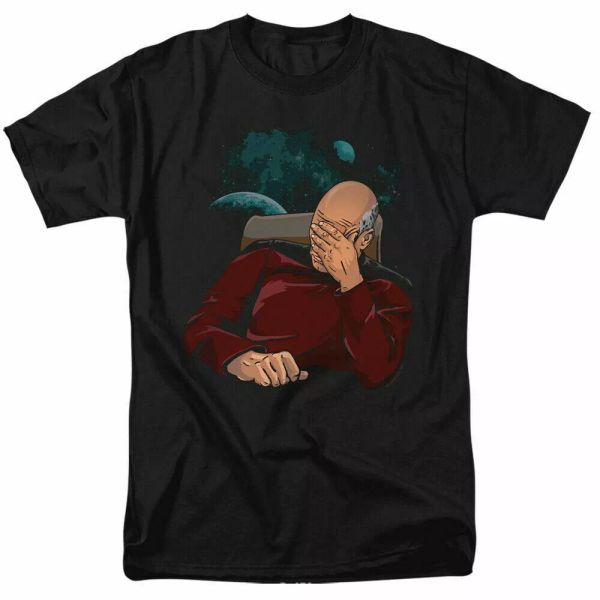 

star trek facepalm t shirt licensed sci-fi tv classic tee new black, White;black