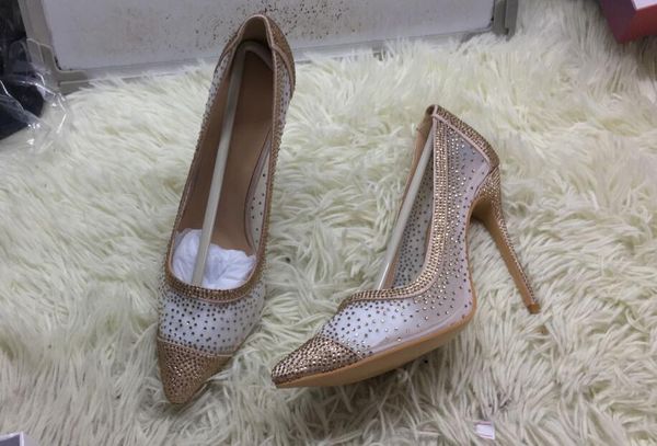

dress shoes mesh rhinestone patchwork high heel champagne glittering heels pumps bling crystal wedding bride, Black