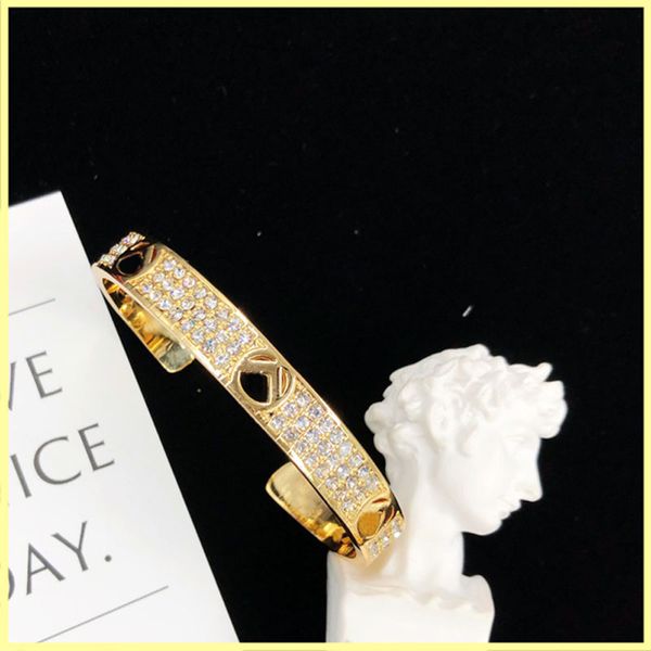 

fashion designer bracelet for mens women full diamond gold letters f bracelets gifts womens love bracelets brands jewelry 21092404213u, Black