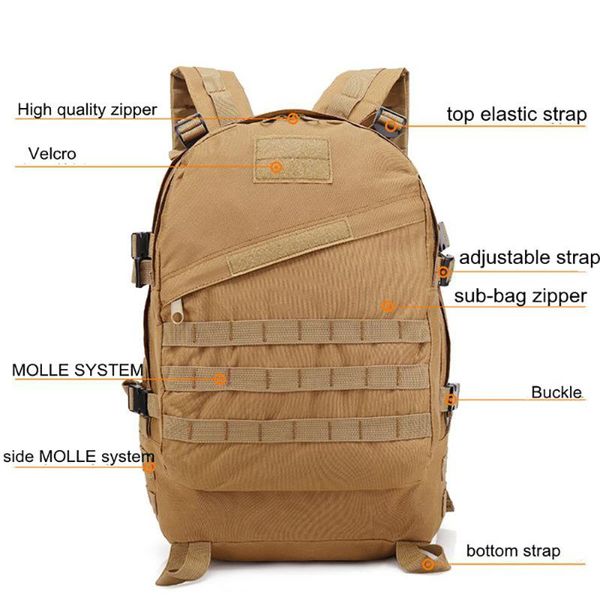 

backpack large capacity tactical military army molle assault bag outdoor hiking camping hunting sports mountaineering