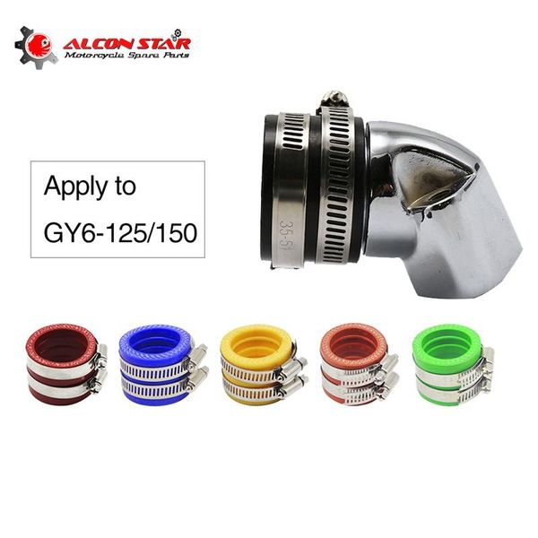 

alconstar- motorcycle aluminum intake manifold boot for gy6-125 gy6-150 125cc 150cc 4-stroke engine scooter atv go kart 30mm fuel system