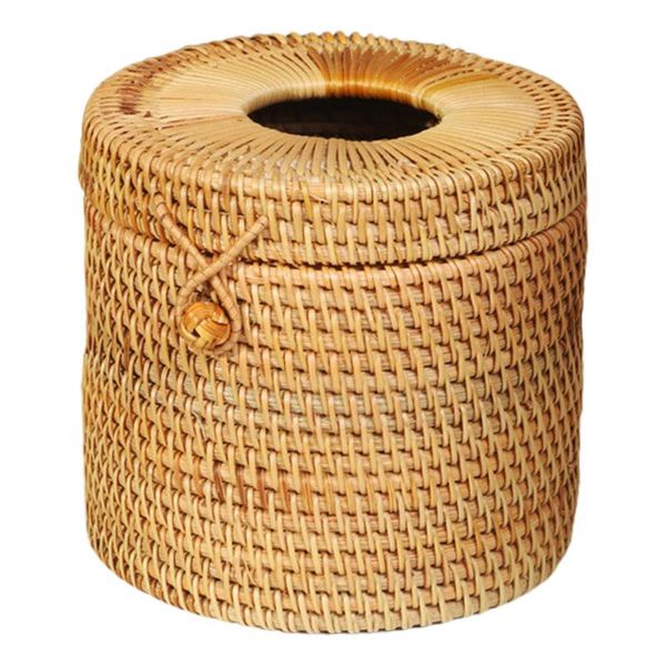 

tissue boxes & napkins 1pc rattan box decorative organizer household decor woven
