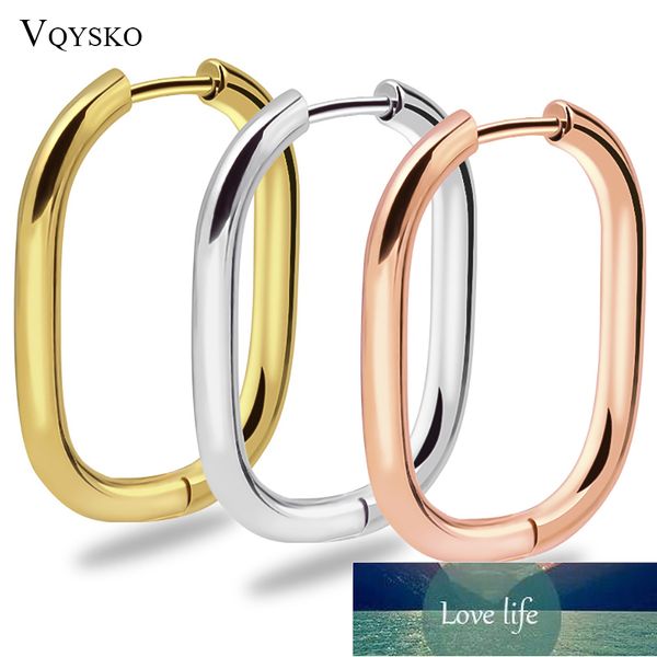 

minimalist square hoop earrings for women fashion stainless steel rectangle chic simple geometric ear jewelry party accessories factory pric, Golden;silver