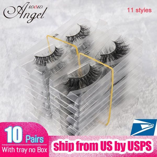 

10 pair wholesale no box 3d mink eyelashes light volume natural lashes fake 11 styles makeupÂ cilios1
