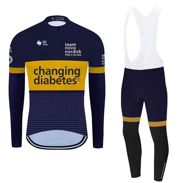 

racing sets long sleeve cycling jersey set 2021 changing pro bike clothes wear maillot ropa ciclismo bicycle clothing suit, Black;blue