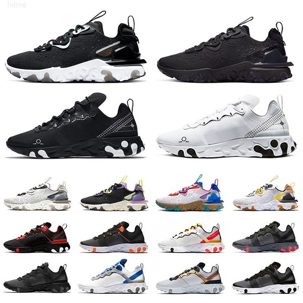 

white black schematic react element 55 mens running shoes react vision 87 honeycomb script tour yellow men women trainer sports sneakers