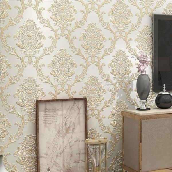 

wallpapers 3 d modern wallpaper rolls embossed europe style pvc living room nordic sculpture flower wall papers