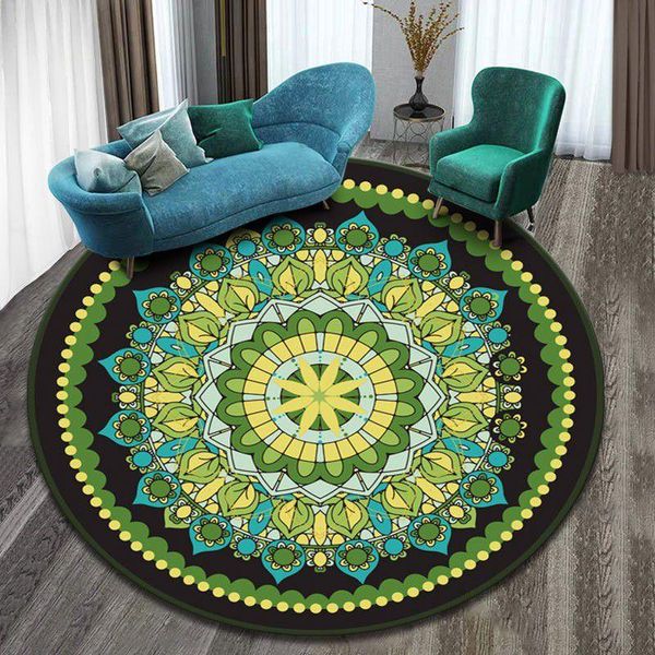 

mandala 3d three-dimensional black&white stereo vision floor mat living room doormat tea table sofa illusion carpet../ carpets