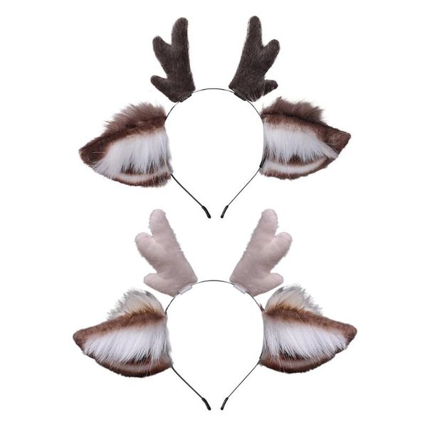 

other event & party supplies faux fur ears plush antler headband lovely reindeer animal hair hoop holiday christmas cosplay accessories