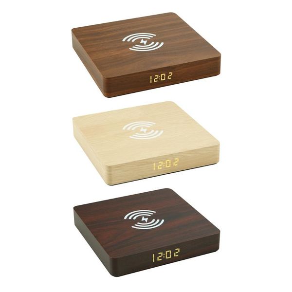 

other clocks & accessories natural wood wireless charging deskalarm clock usb creative simple design wooden table timing equipment digit
