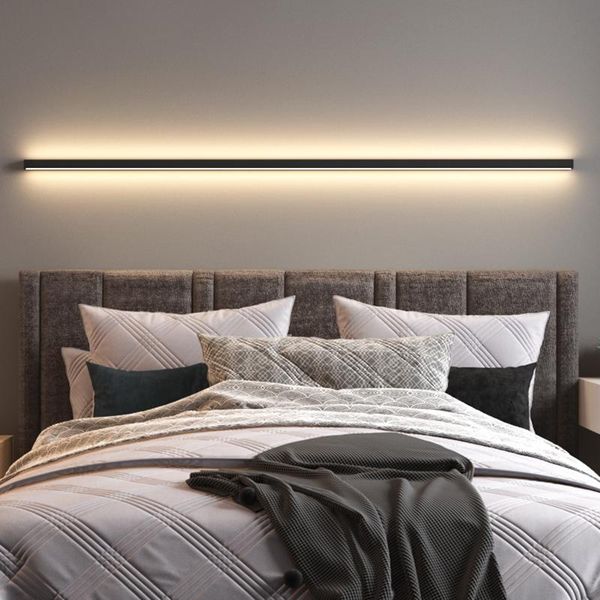 

wall lamp minimalist strip living room aisle background linear atmosphere study bedroom modern simple bedside