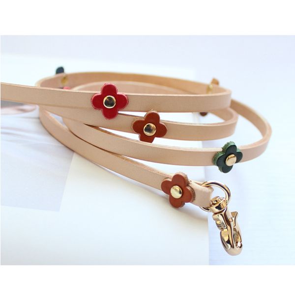 

0.7*110cm not adjustable genuine leather replacement cute flower crossbody strap for purse bag strap, Black