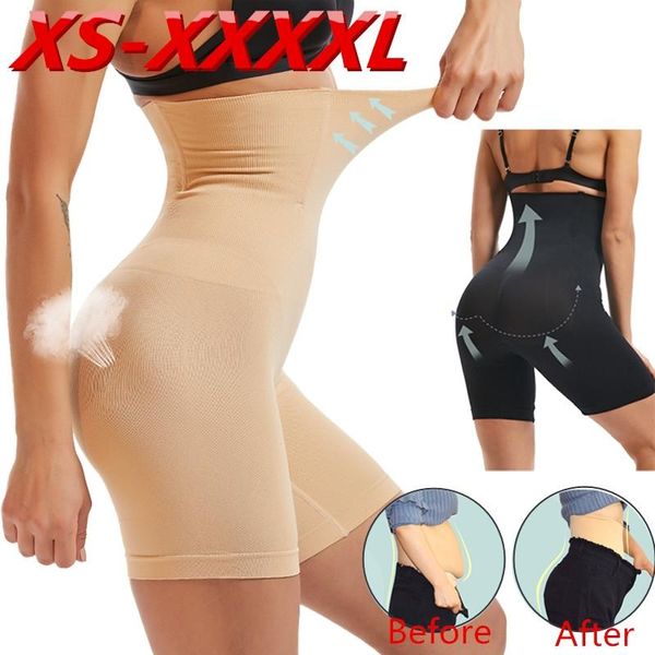 

women's shapers women waist shapewear tummy control shorts high panty mid thigh body shaper bodysuit shaping lady short tight leggings, Black;white