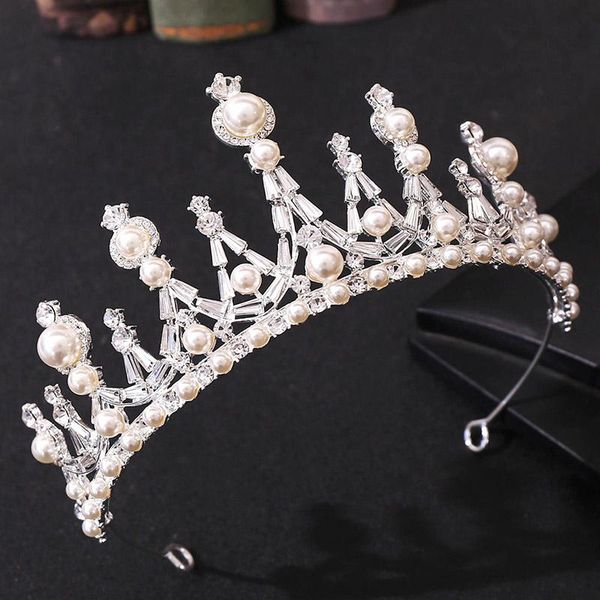 

hair clips & barrettes royal princess diadem fairy glitter crystal pearls tiaras and crowns de noiva bride bridal wedding jewelry forseven, Golden;silver