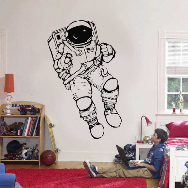 Outer Space Cosmonauta Astronauta Decal Nursery Room Decor Art Wall Sticker Spaceman Vinile Decorazione Ragazzi Camera da letto Murale Z234