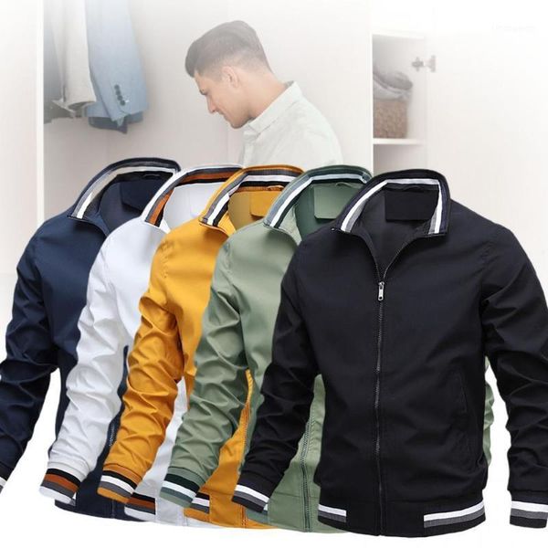 

men's jackets baseball uniform men spring autumn long sleeve zipper solid color outwear sportwear jacket streetwear retro tide loose co, Black;brown