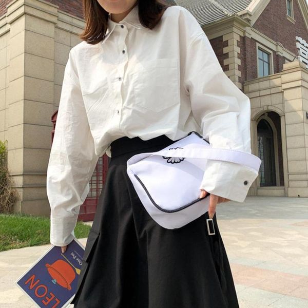 

waist bags fashion handbag casual women mini cloth bucket pouch daisy small cotton totes girls contrast canvas shoulder bag