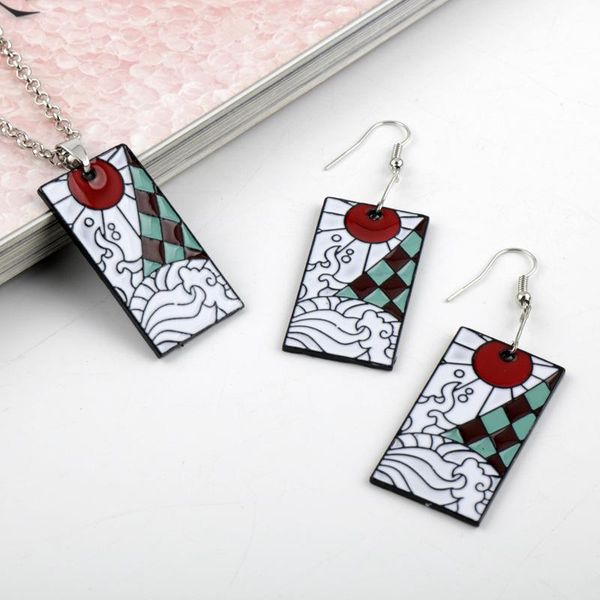 

dangle & chandelier linmouge earringsfor women anime demon slayer kimetsu no yaiba blade of ghost earrings cosplay tanjiro jewelry ef95, Silver