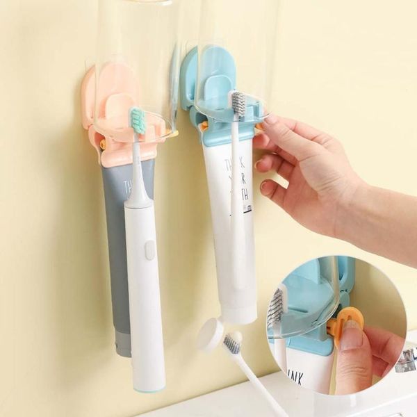 

wall rolling toothpaste tube dispenser squeezer toothbrush hanger bathroom tool holders