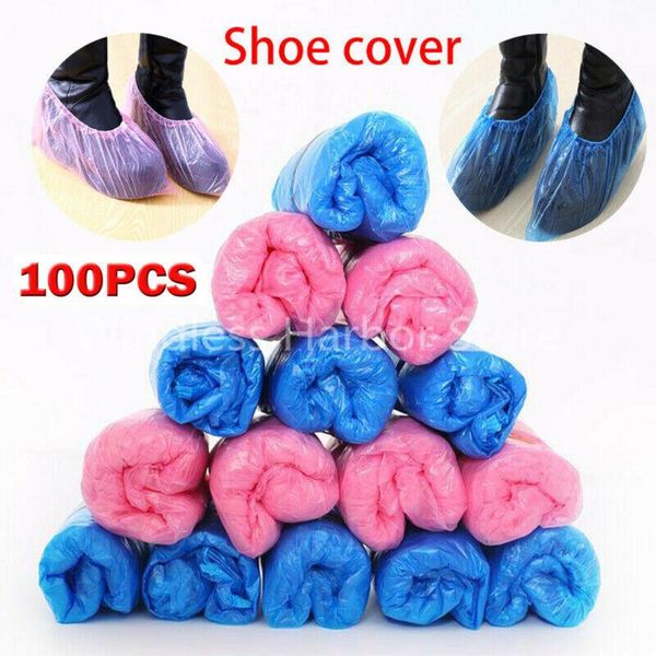 

100-1000pcs disposable pe shoe cover for automatic machine special t buckle covers