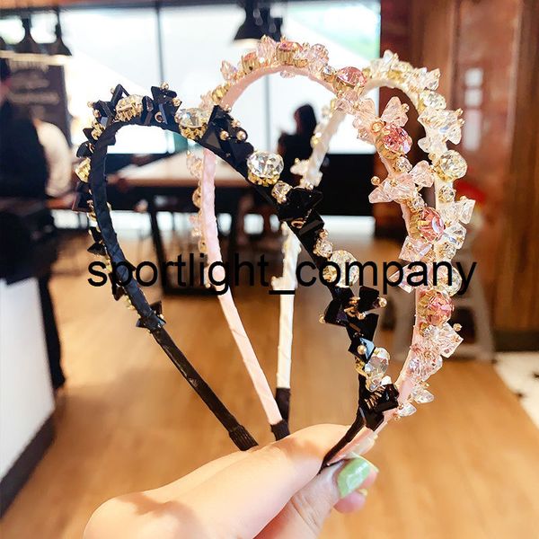 

summer children cute sweet shiny pearl crystal rhinestones headbands girls lovely hair hoop hairbands kids hair accessories, Slivery;white