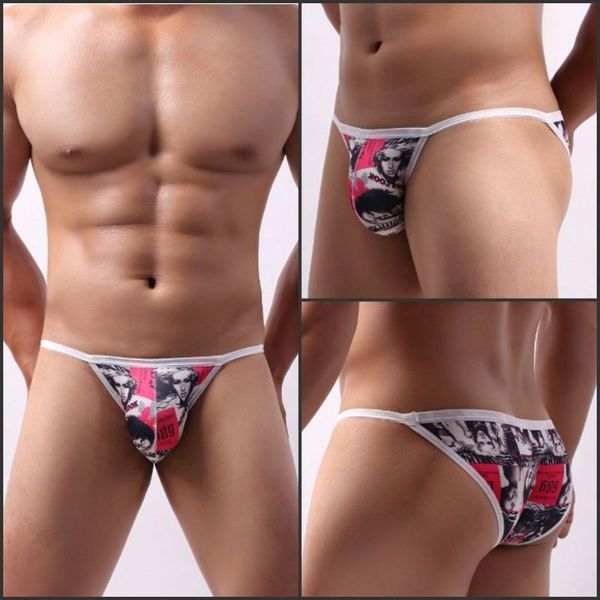 

underpants men briefs lingerie low waist panties male underwear mesh striped erotic thong man breathable hip lifting shorts, Black;white