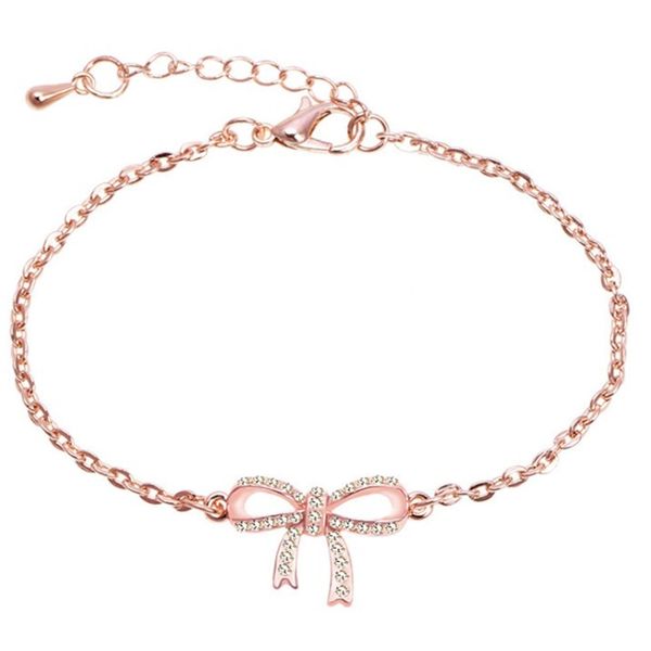 

rose gold bow bracelet for women chain, Black