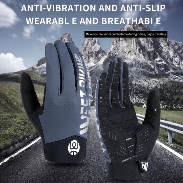 

cycling gloves west biking glove big belt long refers to dressing sliding touch screen bicycle sports fog blue xl, Black