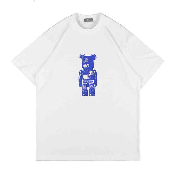 

men's t-shirts spring and summer fashion br machine violence bear print oversize short sleeve t-shirt for men women 9jgi, White;black