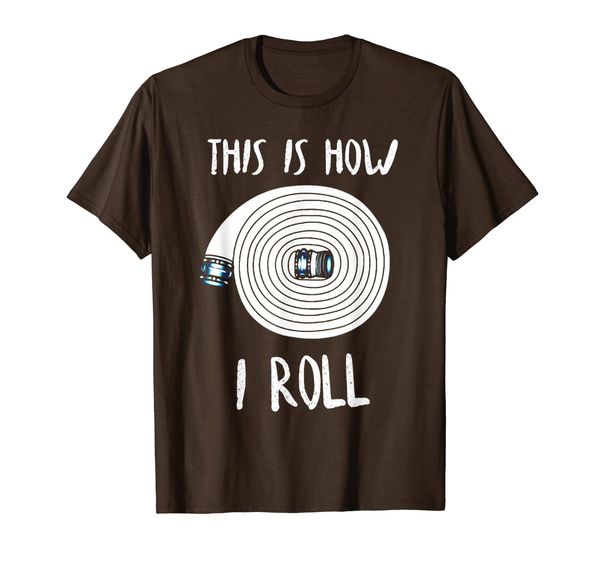 

this is how i roll - firefighter t-shirt, White;black