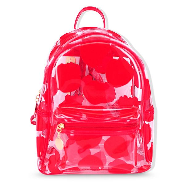 

fashion transparent pvc bag backpack korean style petal jelly women backpack small travel bagpack