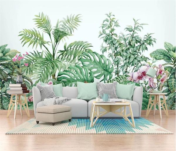 

wallpapers nordic tropical wallpaper mural for living room home wall decor art decals po paper rolls jungle floral