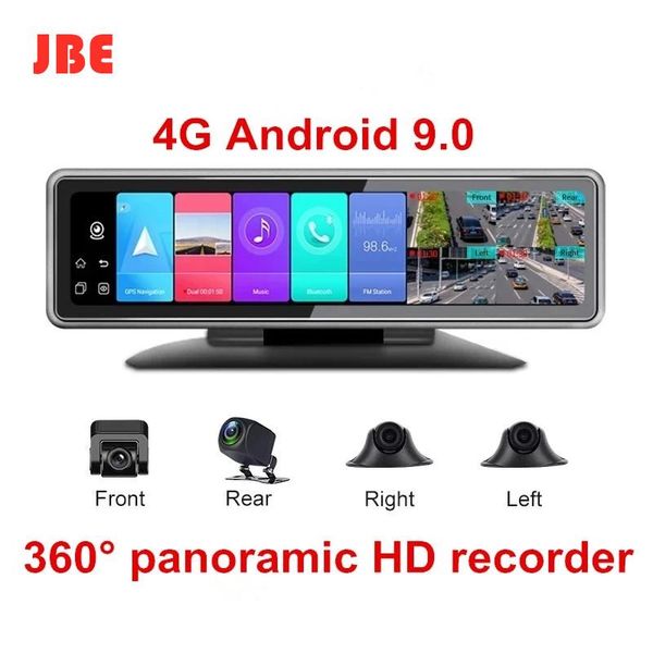 

android 9.0 car dvr camera dash cam auto video recorder 360 panaromic rear view mirror 4chs wifi adas gps navigation dvrs