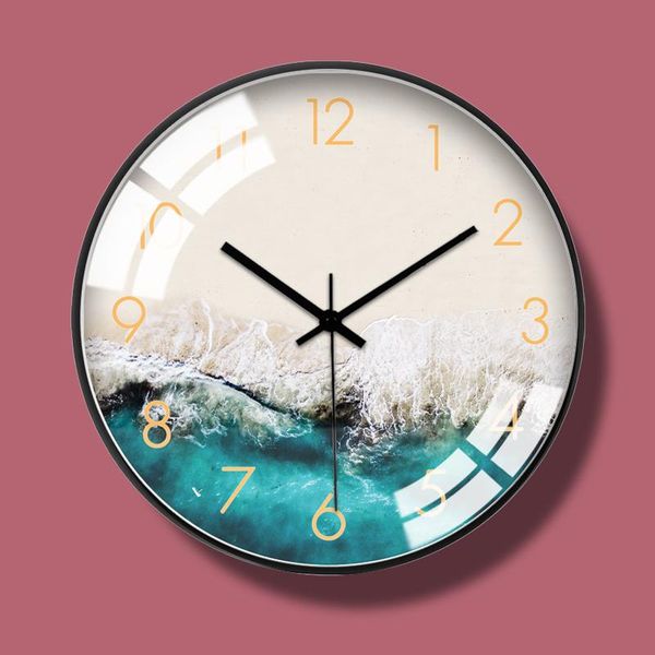 

wall clocks modern design digital clock nordic silent quartz mute minimalist living room zegar scienny home decor ad50wc