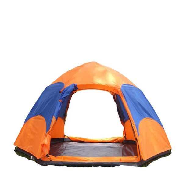 

fully automatic folding tent 3-4people double-decked hexagonal camping tents pole hexagonal field camp outdoor ultralight