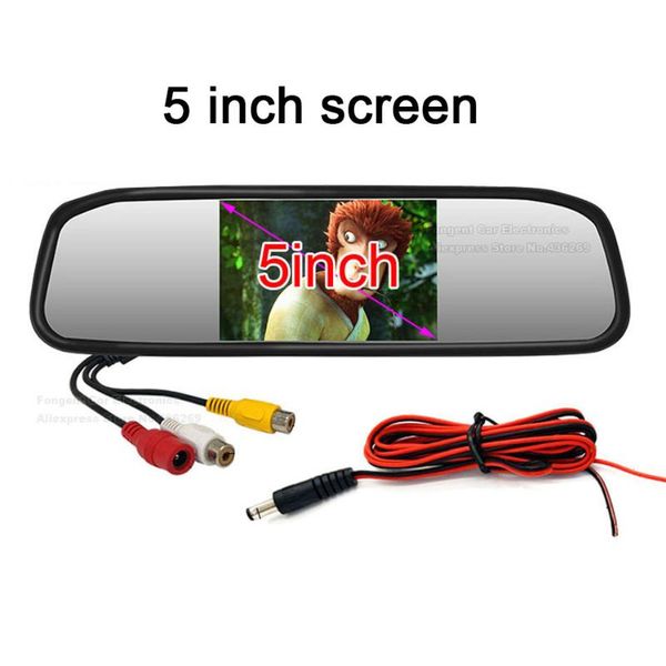 

car video 4.3'' and 5" rearview mirror monitor rear view camera tft-lcd 2 for vehicle waterproof led