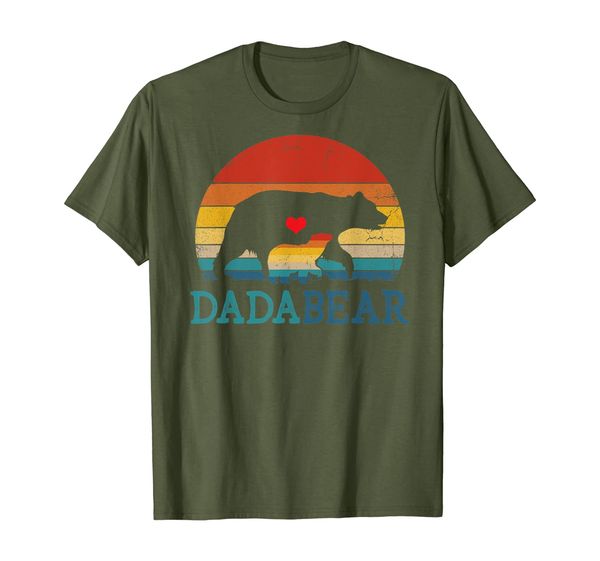 

dada bear retro vintage gift for father t-shirt, White;black