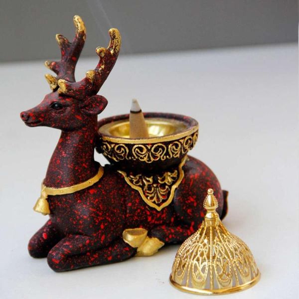 

fragrance lamps nordic style resin detailed reindeer incense burner yoga bedroom decor craft middle east arabian