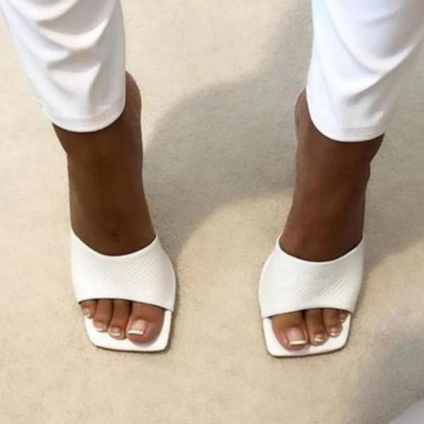 

dress shoes women slippers summer light slip-on slides fashion ladies high heels sandals solid color womens open toe outdoor, Black